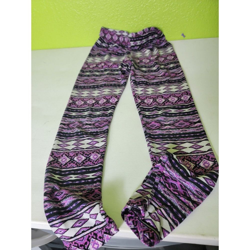 Curfew Girls Pants Purple And Pink Size 7/8 Geometric Pattern